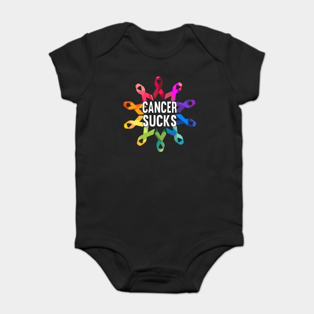 Cancer Sucks Survivor Support Awareness Baby Bodysuit by belownormal